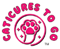 Caticures To Go pink logo